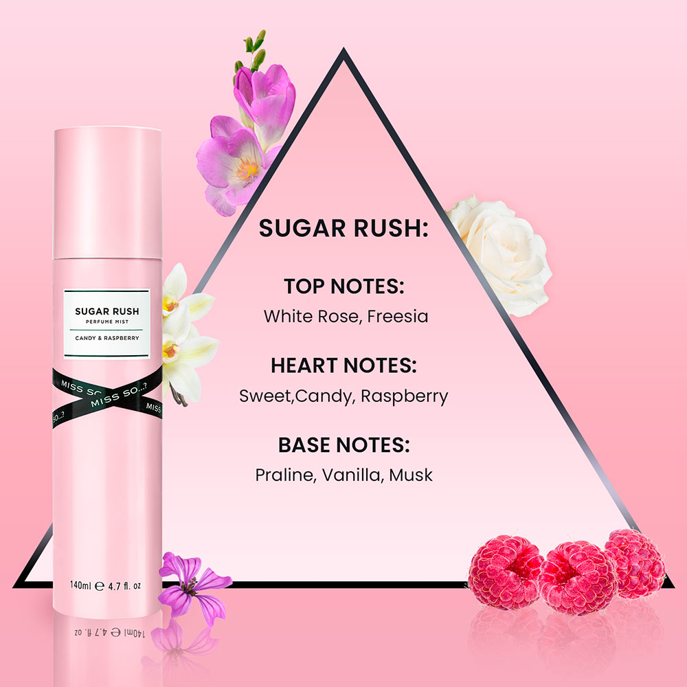 Brume Miss So Sugar Rush - Rose, Bonbon, Framboise - 140ml