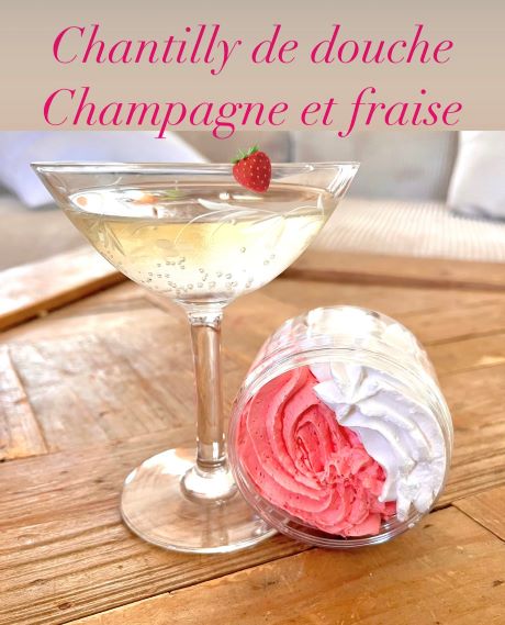 Chantilly de douche et bain 100 g Champagne fraise