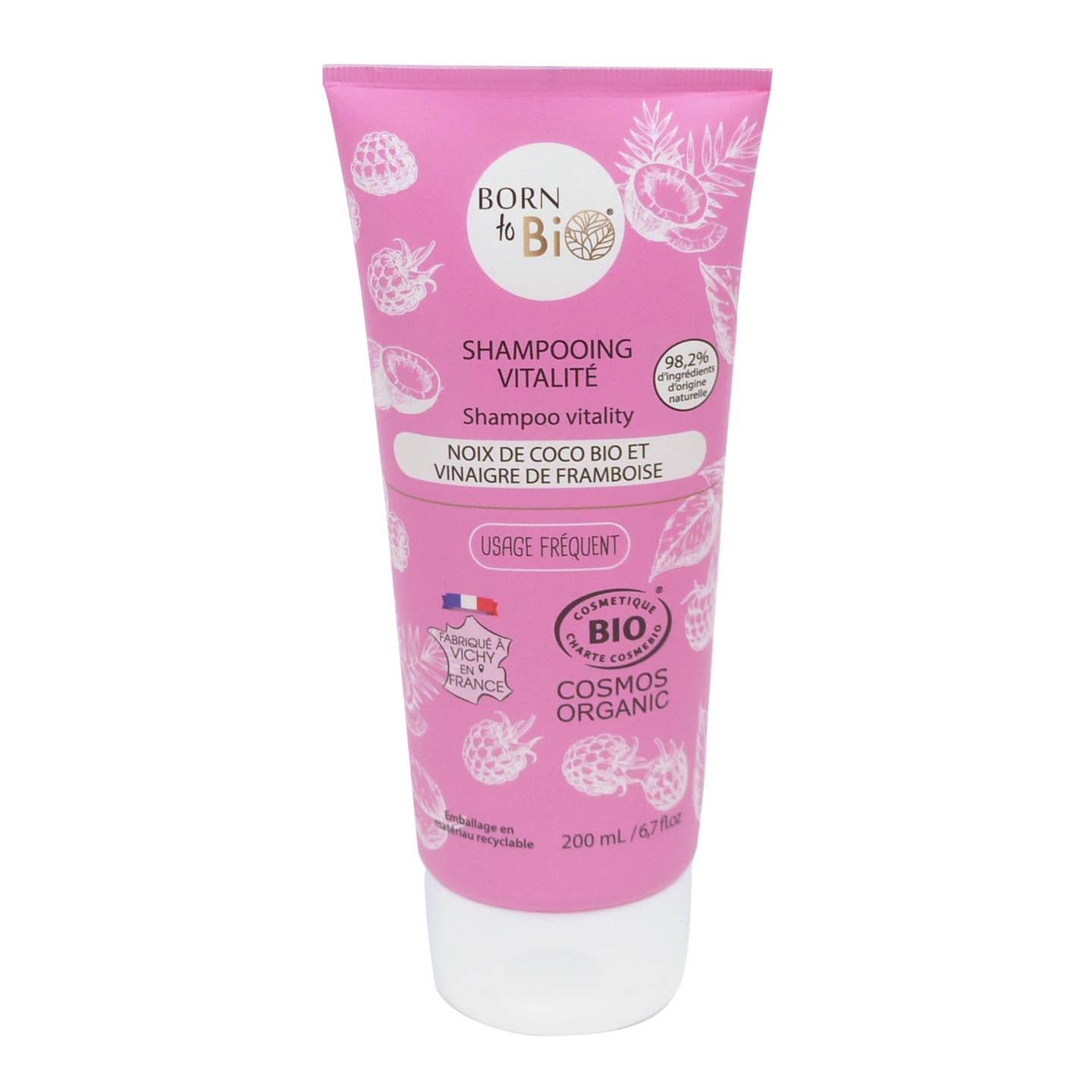 Shampooing Noix de Coco et vinaigre de framboise BIO 200ml