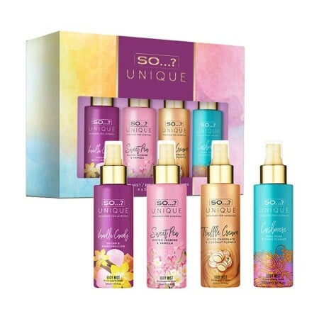 Coffret 4 Mini Brumes So Unique 50ml - Vanilla Candy, Truffle Cream, Sweet Pea, Cashmere